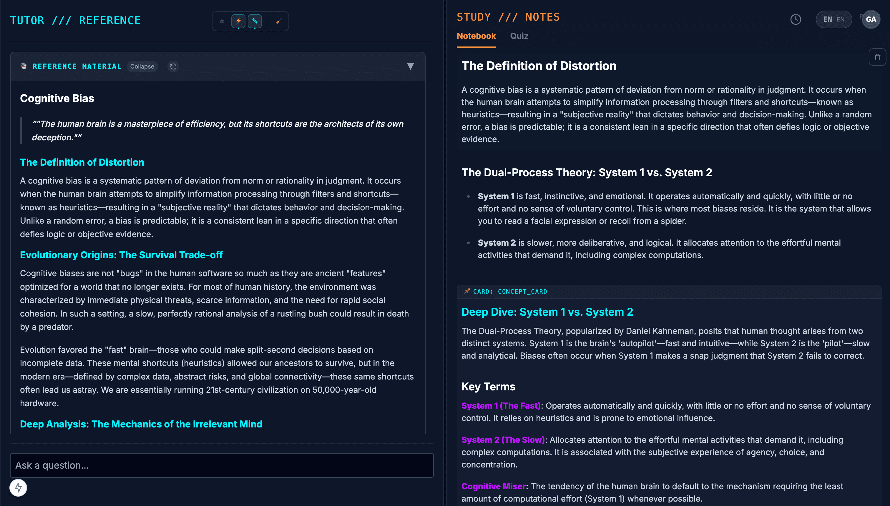 Cognito Student Panel - Notes